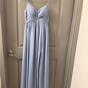 Azazie Blue Maxi Dress Spaghetti Strap Sweetheart Neckline
